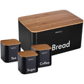 Kinghoff broodtrommel van staal met 3 containers, 35 x 23 x 18,5 cm