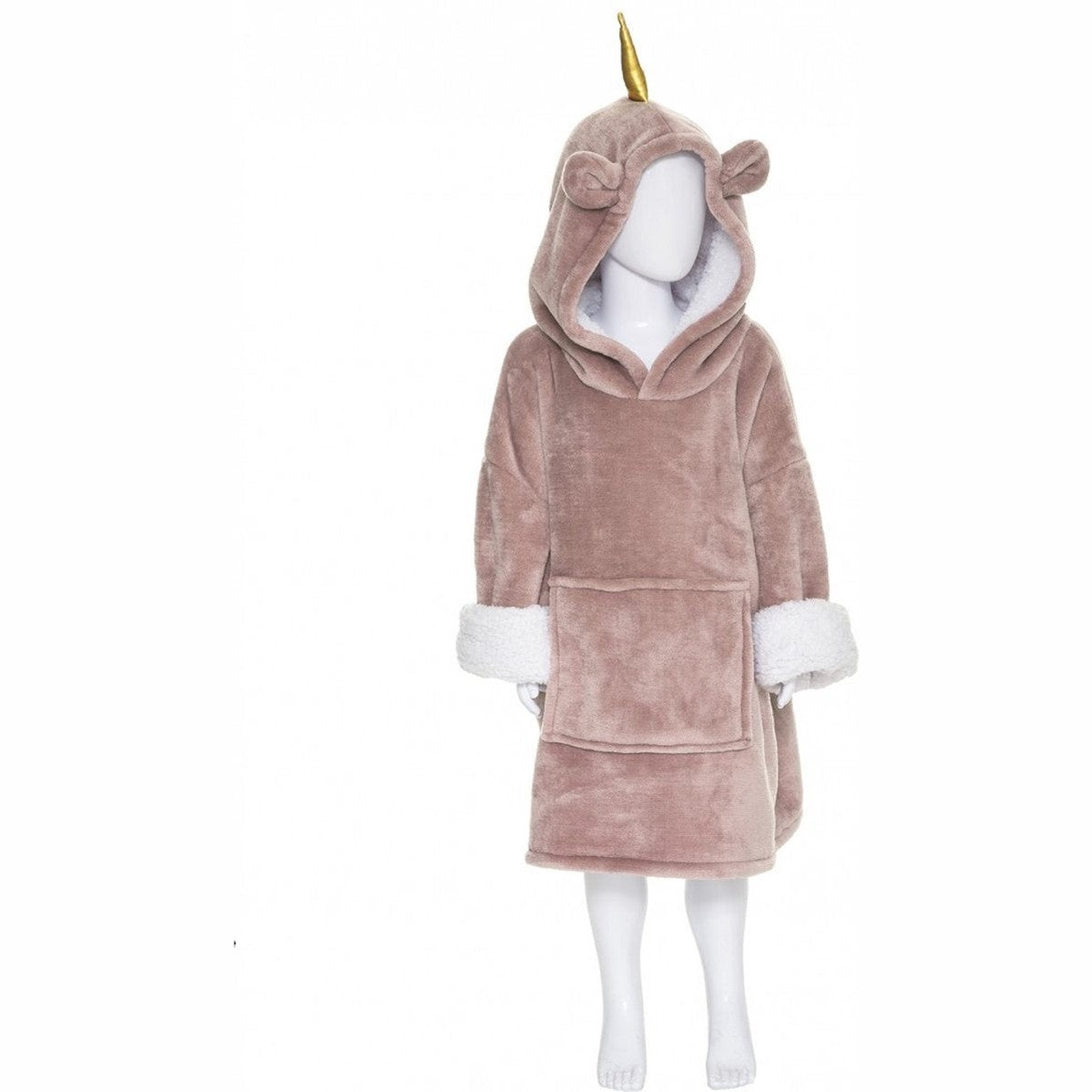 Kindersweater Unicorn met kap, roze