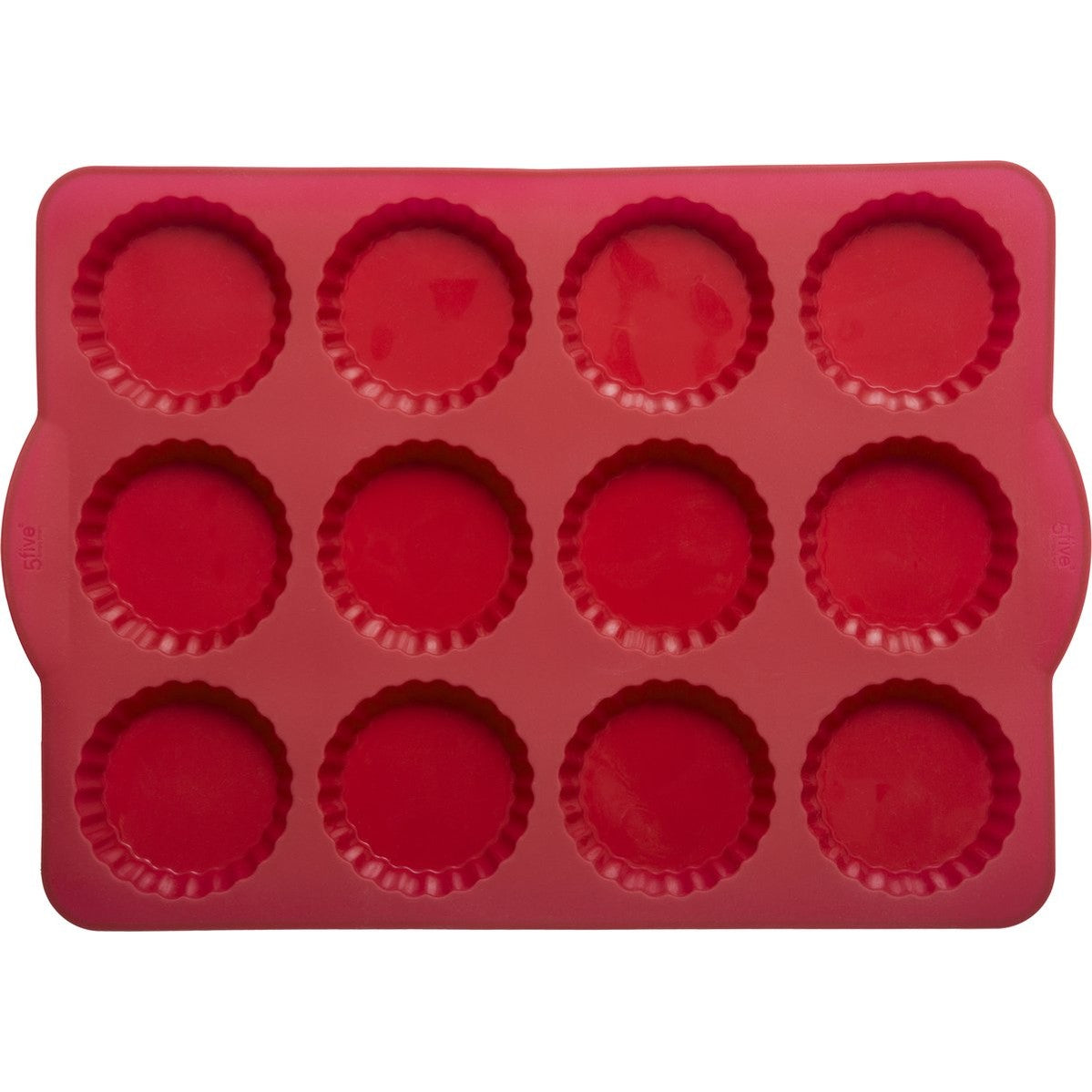 Siliconen bakvorm voor 12 taartjes, rood, 37,2 x 26 x 2,2 cm