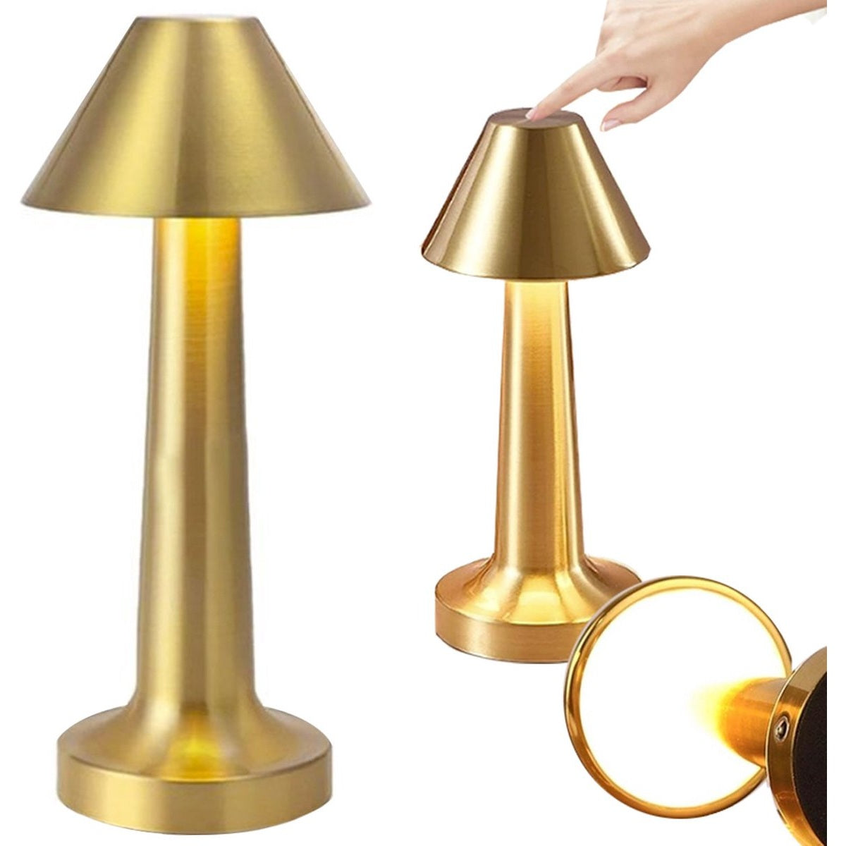 Oplaadbare tafellamp, dimbaar, touchbediening, goud