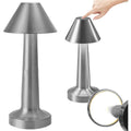 Oplaadbare dimbare tafellamp met touchbediening, zilver