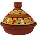 Tajine 30 cm – Handgemaakt Aardewerk &amp; Aluminium – Traditioneel Marokkaans – Rood/Bont - Geschikt voor alle warmtebronnen - Inclusief inductie