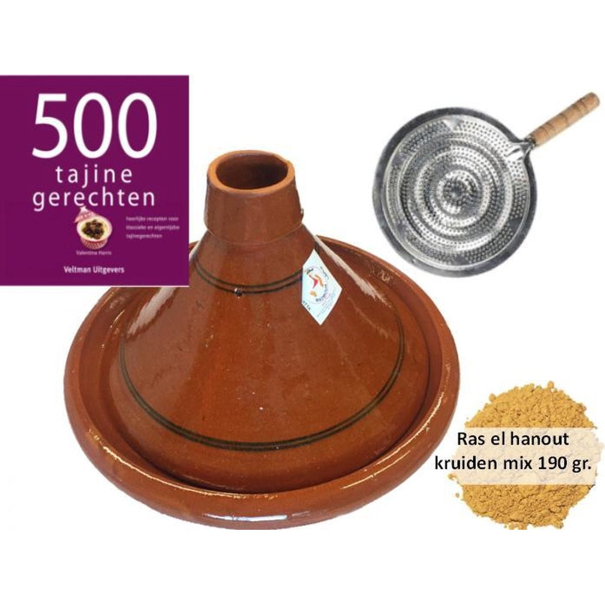 Tajinepakket voor 6 personen met 190 g kruiden en kookboek