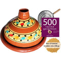 Tajineset voor 6 personen - 190 gr kruiden - incl. kookboek - vlammenverdeler