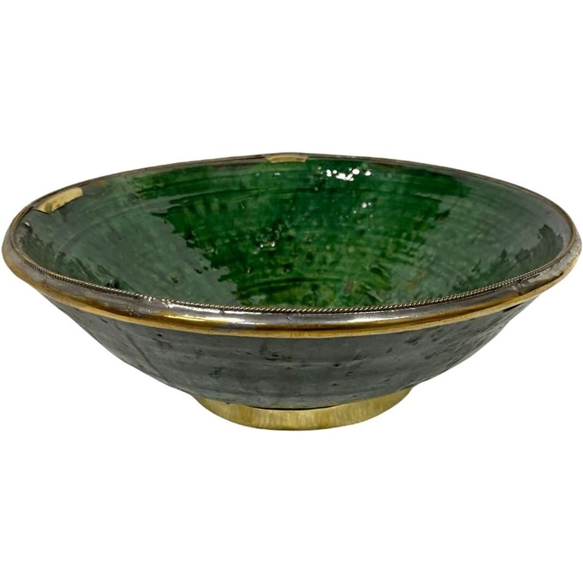 Tamegroute kom met gouden rand, Ø 24 cm, handgemaakt