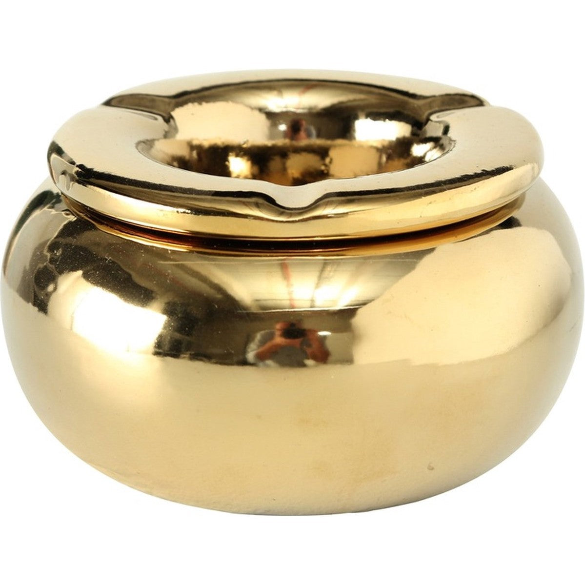 Terras asbakken metallic goud, 14 cm