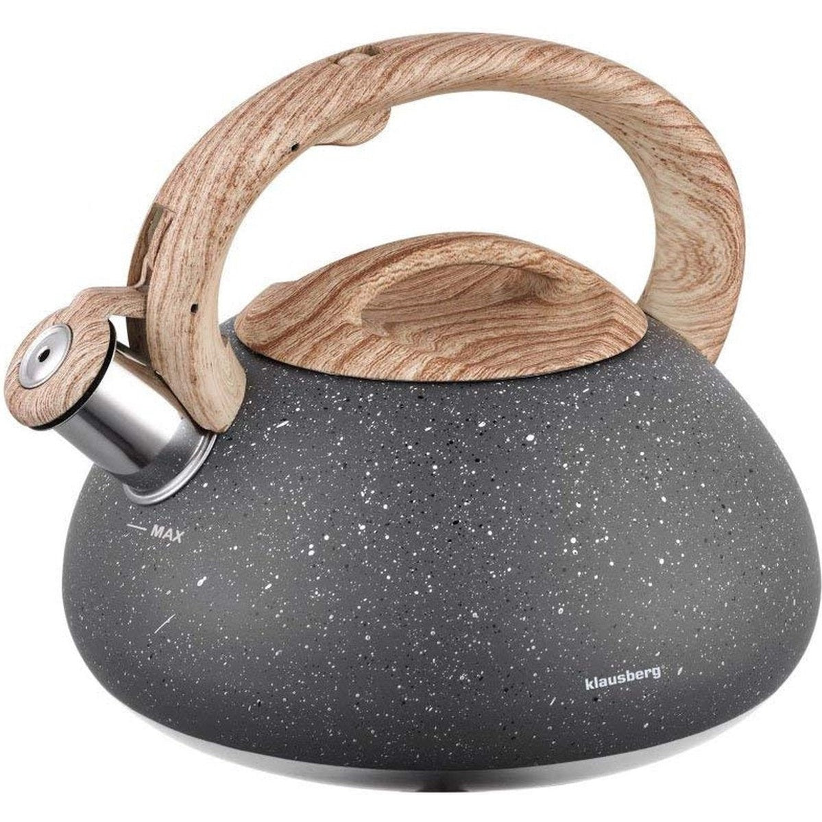 Top Choice fluitketel marmerlook met houten handvat, 2,7 L
