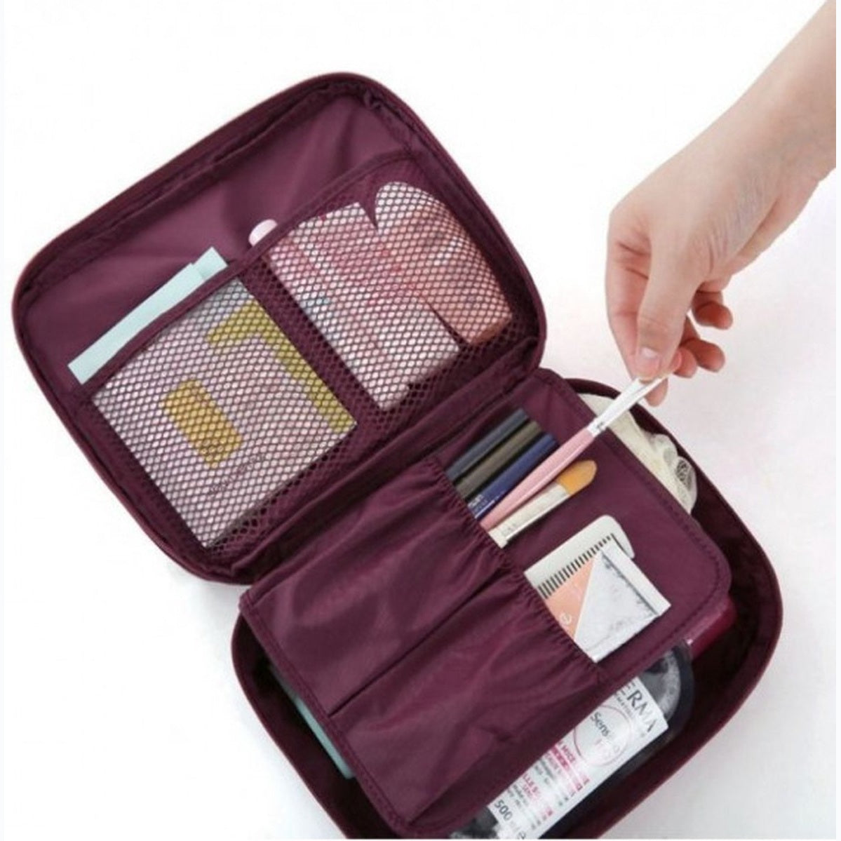 Cosmeticatas voor op reis, unisex, zwart