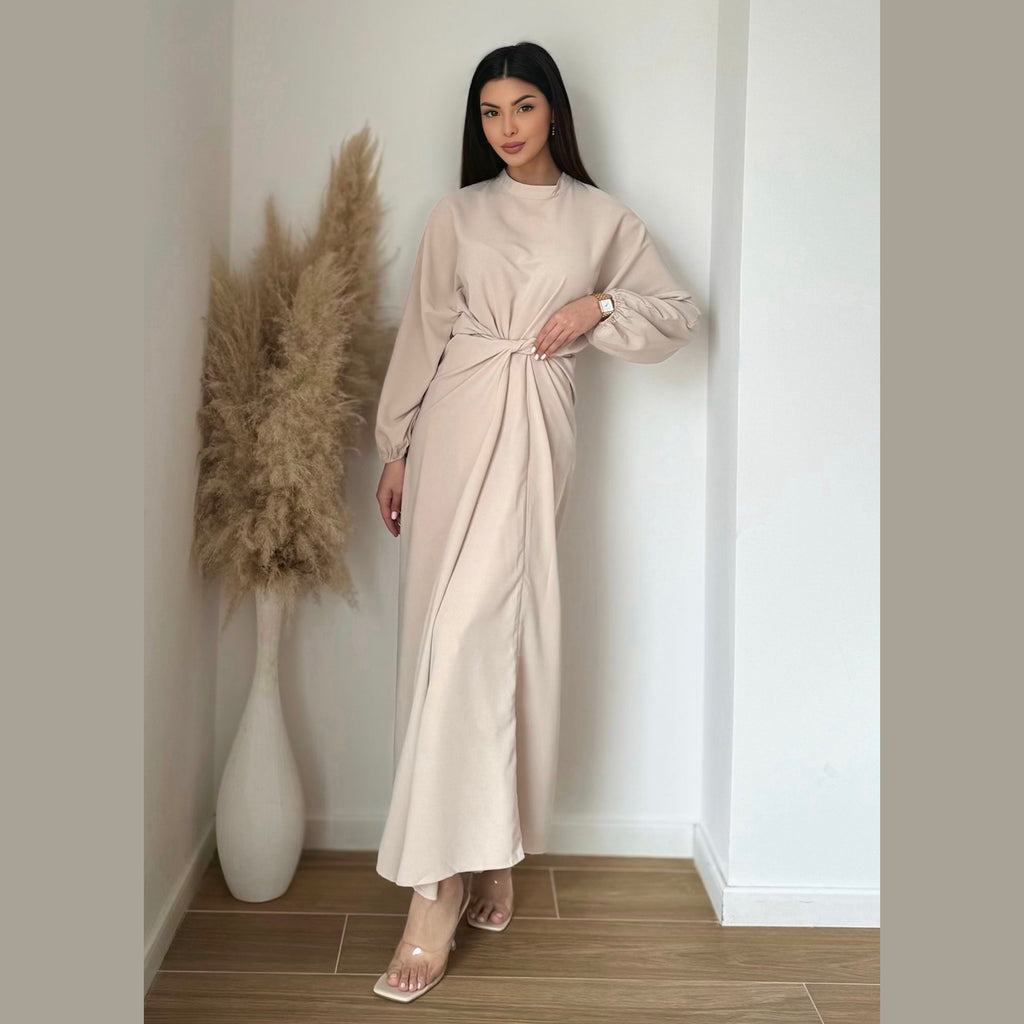 Layla twist abaya met knoop in de taille (2)