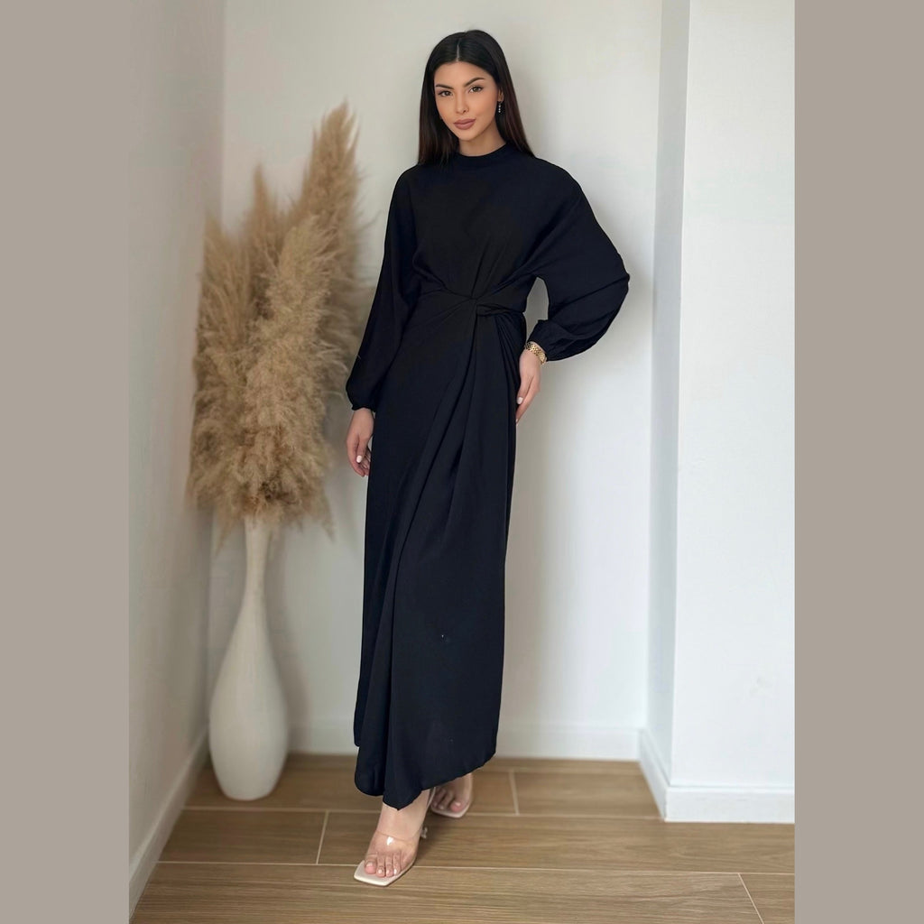 Layla twist abaya met knoop in de taille (3)