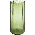 Vaas van groen glas met onregelmatige vorm, 32 cm