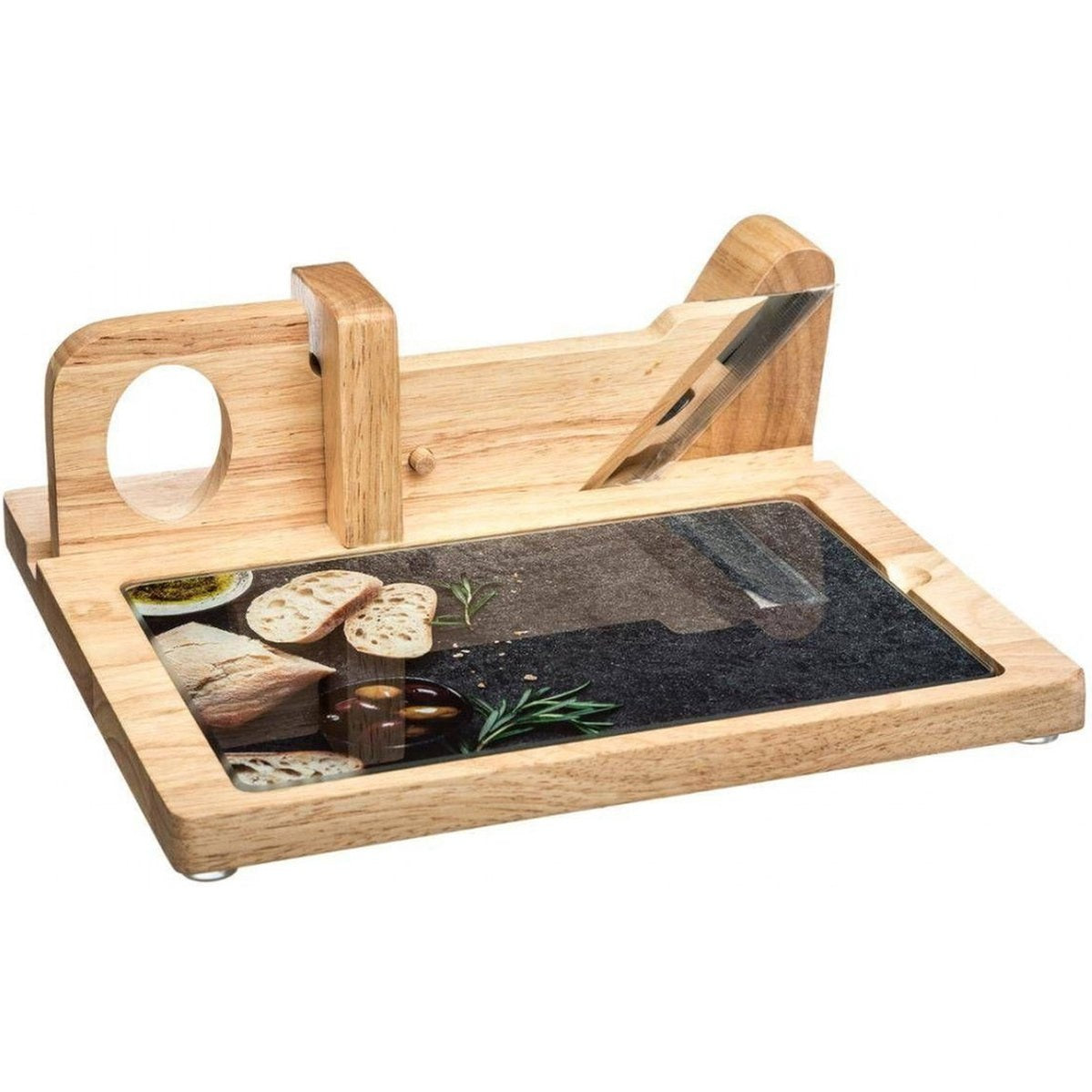 Secret de Gourmet vlees- en kaassnijder met bakje, hout