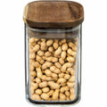 Voorraadpot van glas met acacia deksel, 1 L