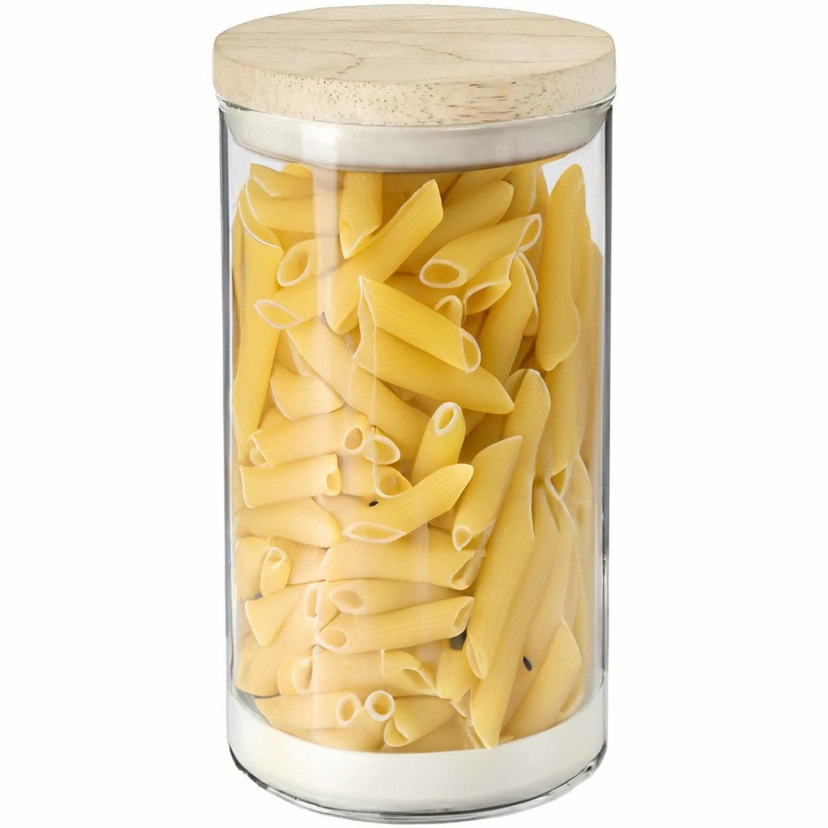 Voorraadpot van glas met houten deksel, 1 L