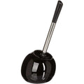 Toiletborstel met houder, zwart glanzend keramiek, 36 cm