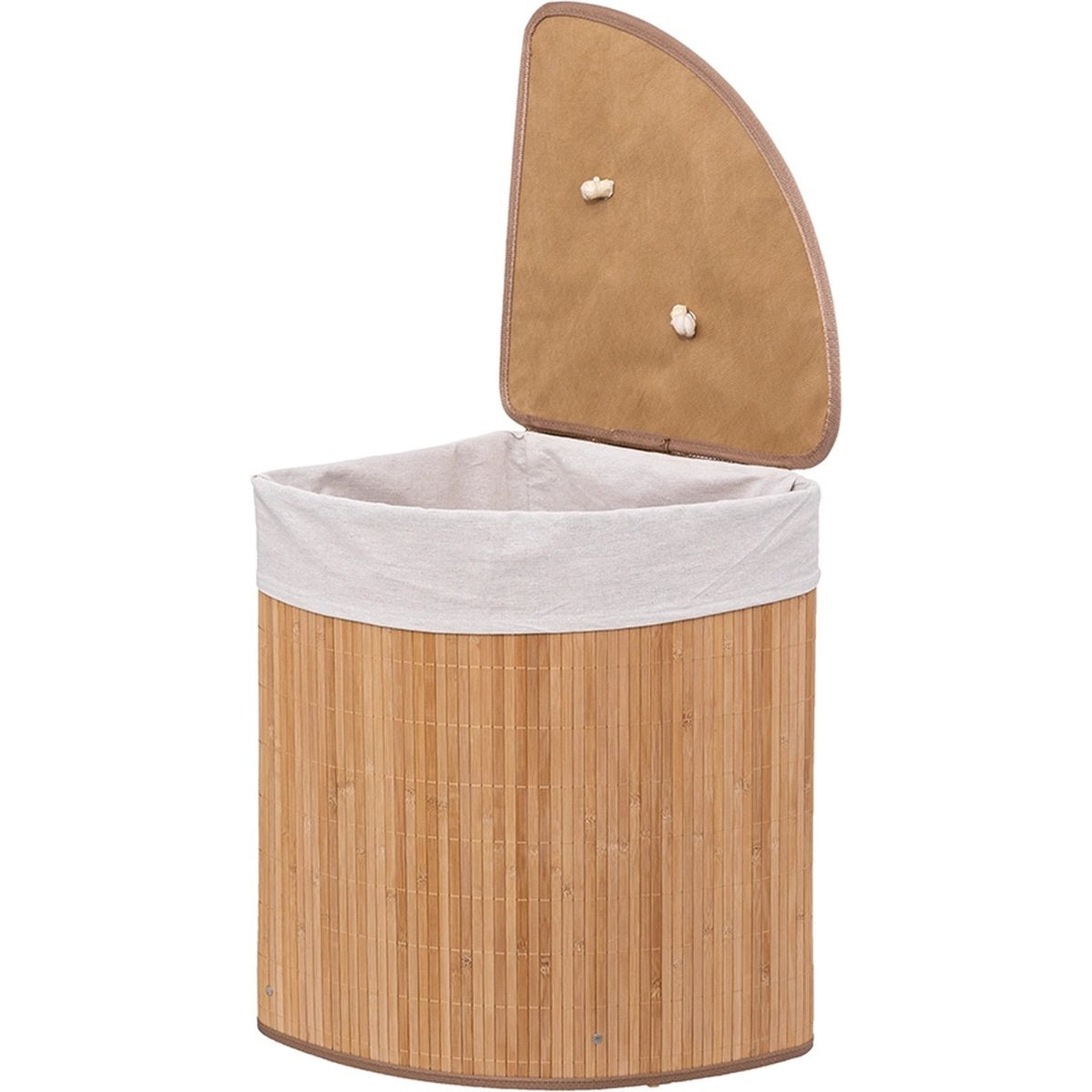 Hoekwasmand van bamboe, 48 L