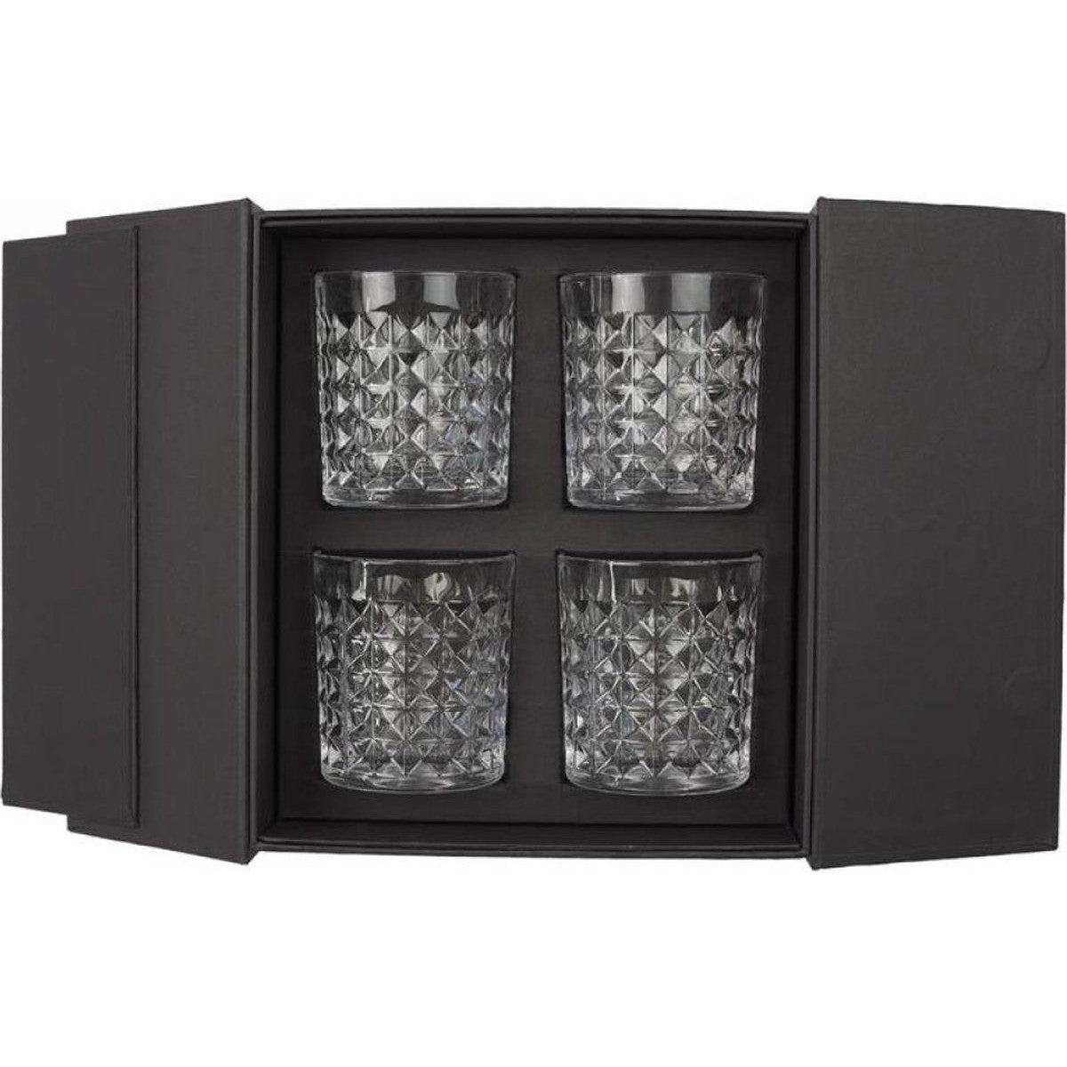 Whiskeyglazen Diamonds met diamantlook, set van 4