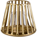 Windlicht goud van metaal, 14,5 x 14,5 x 12,5 cm