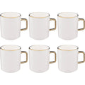 Witte mokken met gouden rand, set van 6 (35 cl)