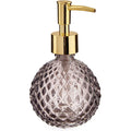 Zeepdispenser glas 200 ml, antraciet met goud